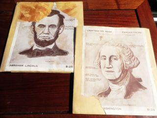Vintage Craftaid Famous Faces Lincoln Washington Leatherworking Tooling Leather
