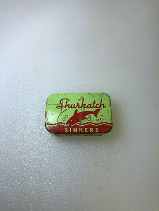 Vintage,  Fishing Supply: Sinker Tin Box (empty) : Shurkatch,  No.  4 Buck