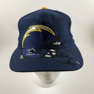 Vintage Nfl San Diego Chargers Big Helmet Spell Out Snapback Hat Los Angeles