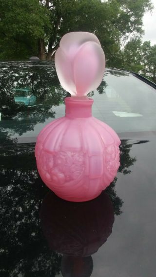 Vintage Perfume Bottle Decanter Paris Satin Cranberry Private For Verity Rose