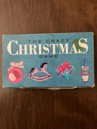 Vintage Crazy Christmas Card Game 9 Cards Must Match Pictures Into 3x3 Square