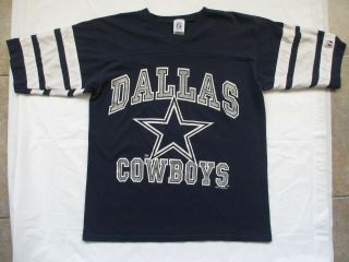 Vintage 90s Dallas Cowboys Nfl Star Logo 7 Blue White Jersey T - Shirt Football M
