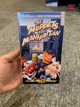 Rare Vintage 90s The Muppets Take Manhattan Vhs Jim Henson Tape Kermit Fozzy