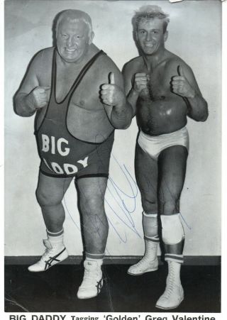 1980s Wrestling Star " Big Daddy " Vintage Signed 12x8 Photo Autographed Rare