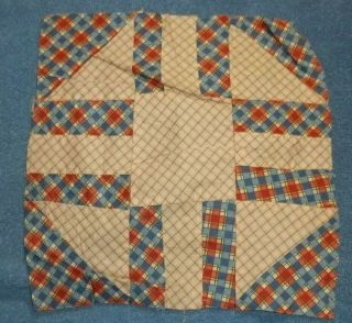 13 Vintage Quilt Block Depression Era Prints 11 " Square Shoe Fly??? Pattern