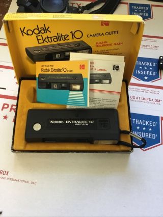 Vintage Kodak Ektralite 10 - 110 Film Camera Box Instructions Flash