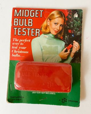 Vintage Christmas Midget Bulb Tester In Package 1960’s Holiday