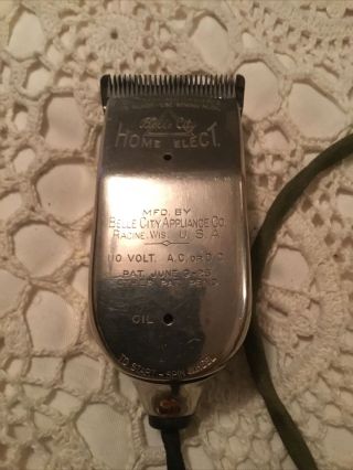 Antique Belle City Home Electric Hair Clippers Art Deco Pat June 9 - 25 Al9988