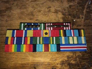 Vintage 11 Military Bars Made Into One Large Pin Neat Piece