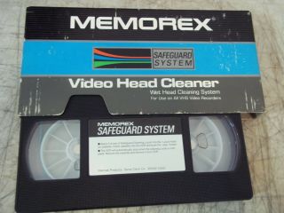 Vntg Memorex Safeguard System Video Head Cleaner Wet Head For Vhs Vcr Recorders