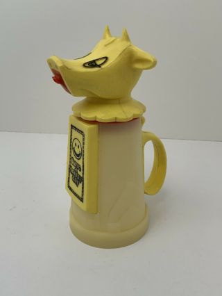 Vtg 70s Moo - Cow Creamer Plastic Pitcher Have A Happy Day Smiley Face Whirley Usa