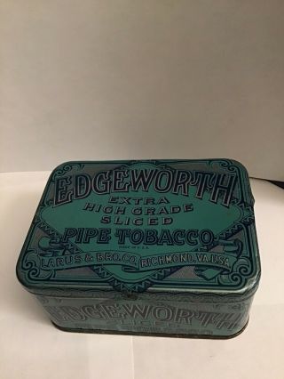 Vintage Edgeworth Extra Sliced Pipe Tobacco Empty Tin Box Hinged lid 3