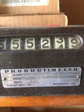 Vintage Durant Productimeter Industrial Counter Model 6 - H - 11 - R Nos
