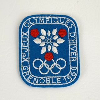 Vtg 1968 Patch Olympic Winter Games Grenoble France Felt