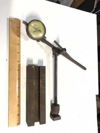 Vintage Machinist Surface Gauge Inspection Base Stand Indicator Patina