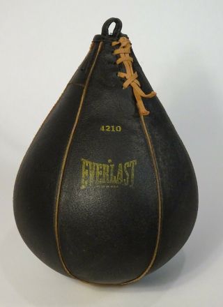 Vintage Everlast Leather 4210 Punching Striking Bag - Holds Air