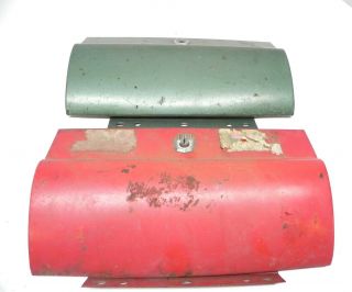 Pair 1959 Ford Vintage Glove Box Doors Red & Green Restoration Ready