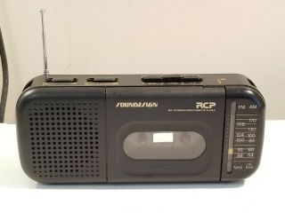 Vintage Soundesign Portable Cassette Radio Am/fm Radio 4612blk