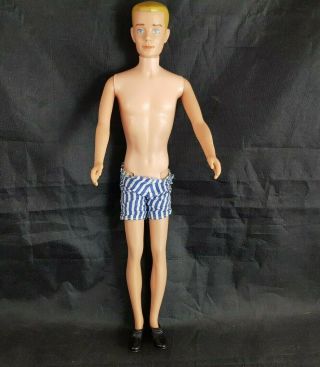 Vintage 1960 Mattel Ken Doll With Shoes And Shorts 12 " Made In The Usa