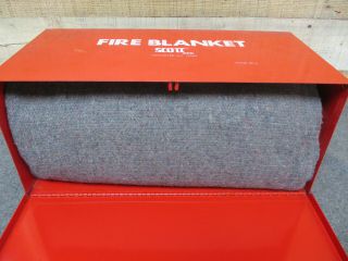 Vintage Emergency Fire Blanket And Metal Box