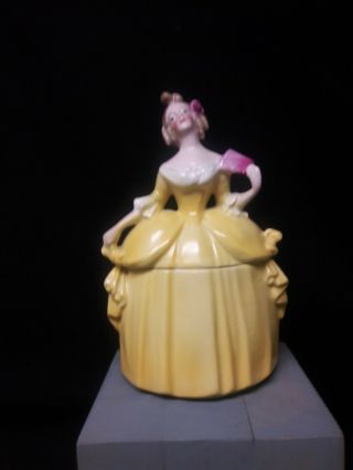 Antique German Porcelain Figural Covered Dresser Box Marked Madame Pompadour