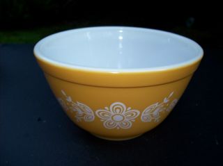 Vintage Pyrex Mixing Bowl Butterfly Gold Pattern