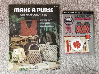 Vintage Macrame Fashion Pattern Booklet Purses Apron Jewelry Bag