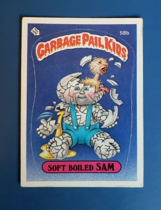 Vintage 1985 Topps Garbage Pail Kids Series 2 Soft Boiled Sam 58b Matte Back
