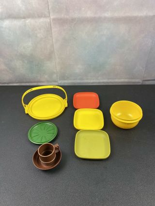 Vintage Tupperware Child’s Mini Toys Set Of 8 Incomplete Tuppertoys