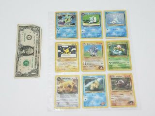 Pokemon Vintage Playing Cards 1999 2000 Game Freak Sheet Of 9 - Nintendo - 2