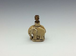 Vintage German Crown Top Perfume Bottle - Elephant