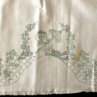 Vintage 1950s Southern Belle Large Cotton Pillowcase For Embroidery