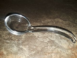 Vintage Mid Century - Older Thick Glass Spoon Ladle Condiment Trinket Spoon