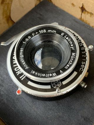 Vintage Agc Prontor Ii Shutter Made In Germany 1:6.  8 F - 105mm Camera / Lens