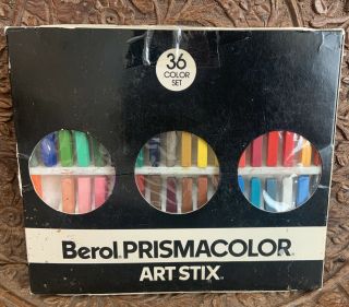 Vintage Berol Prismacolor 36 Color Art Stix Set No 1954 Missing 1 Color Stix