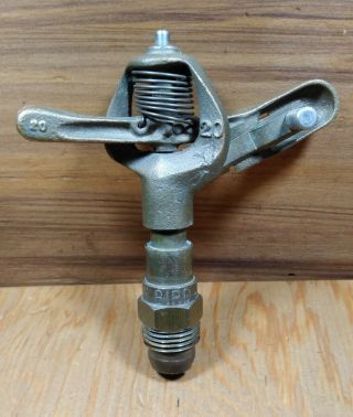 Rain Bird Brass 20 Impact Sprinkler Head Vintage Made In Usa