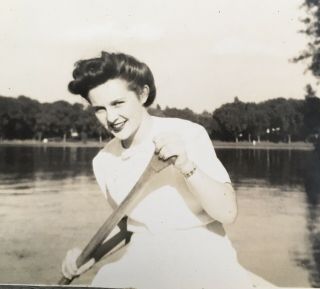 Vtg 1944 Photo Ww2 Us Army Soldier Named Pretty Girlfriend Boat Anne Mullvahill