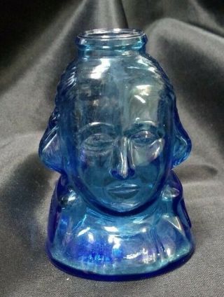 George Washington Weaton Blue Glass Bust Vintage