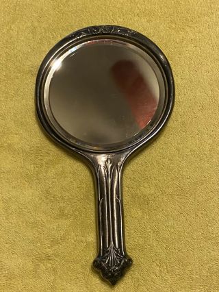 Vintage Antique Silver Plated 5 " Hand Held Mirror J.  Hope Silver Co