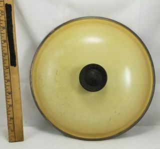 Vintage Club Aluminum 5 Qt Round Dutch Oven Lid 10 1/4 " Skillet Lid Only Yellow