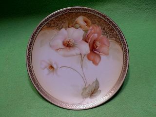 Vintage Regina Ware Germany Hand Painted Porcelain Plate With Colorful Poppies.