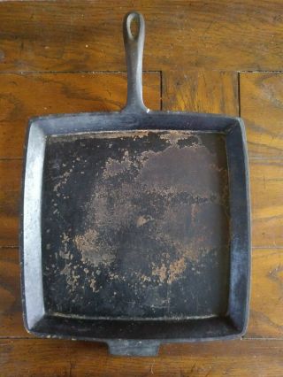 Vintage Square Cast Iron Breakfast Griddle No.  11 Bg 11 1/4 Inch Made In Usa