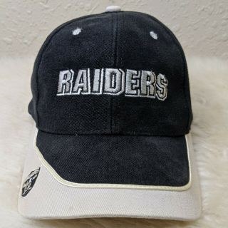 Vtg Logo Athletic Oakland Raiders Nfl Spellout Logo Hat Snapback Cap Black Gray