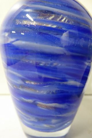 BLUE ART GLASS COPPER FLECK DECORATIVE ATOMISER PUMP SPRAY SCENT BOTTLE PERFUME 3
