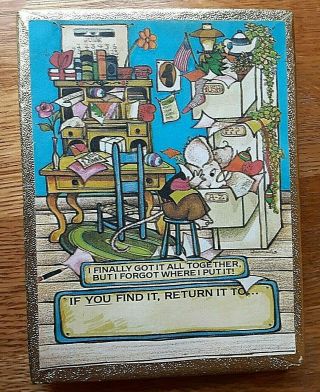 ❤️box Antioch Bookplate Adorable Mouse Messy House - Vintage - Forgetful Book 50