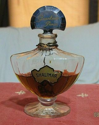 Vtg Guerlain Paris Shalimar 2/3 Fl Oz Bottle Collectible