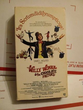Vintage Willy Wonka And The Chocolate Factory Vhs Tape Gene Wilder