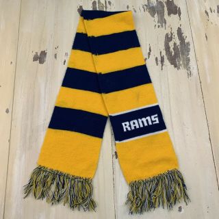 St Louis Rams - Vtg 90s Blue & Yellow Stripped Soccer Style Nfl Football Scarf