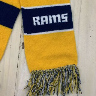 ST LOUIS RAMS - Vtg 90s Blue & Yellow Stripped Soccer Style NFL Football Scarf 2