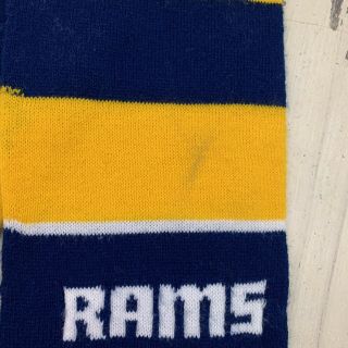 ST LOUIS RAMS - Vtg 90s Blue & Yellow Stripped Soccer Style NFL Football Scarf 3